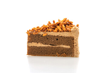 coffee almonds cake on white