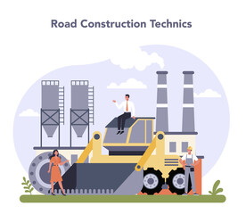 Construction and engineering industry. Road constraction technic.