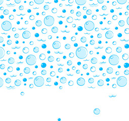 Water bubbles background with empty space for text