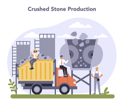 Constructin material production industry. Crushed stone production.