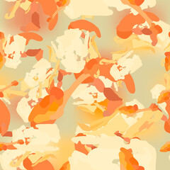 UFO camouflage of various shades of orange, red, and yellow colors