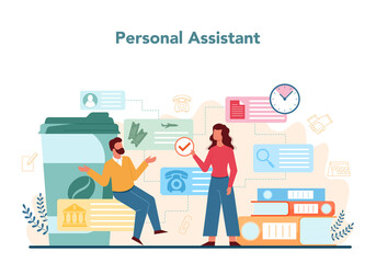 Businessman personal assistant concept. Professional help and support