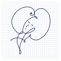 Line face. Continuous line drawing. Abstract woman portrait minimalist style. Single line hand drawn vector illustration.