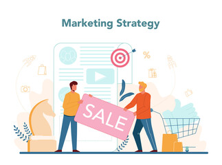 Marketing strategy. Advertising and marketing concept. Business