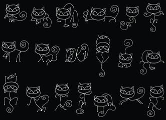 vector cartoon cats background design