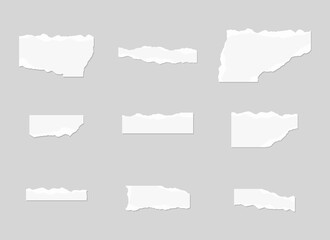 Torn paper set. Set of ripped paper. Vector illustration.