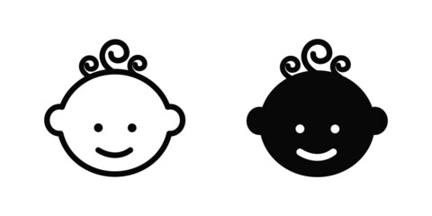 vector illustration of a baby head. baby boy symbol vector eps10
