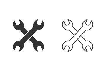 Screwdriver with key line icon set symbol. Premium quality isolated equipment element trendy style. Vector