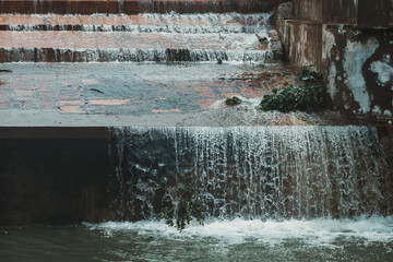 Bhuj, Kutch, India: 31 August, 2020- View of overflow of Hamirsar lake after heavy rain.