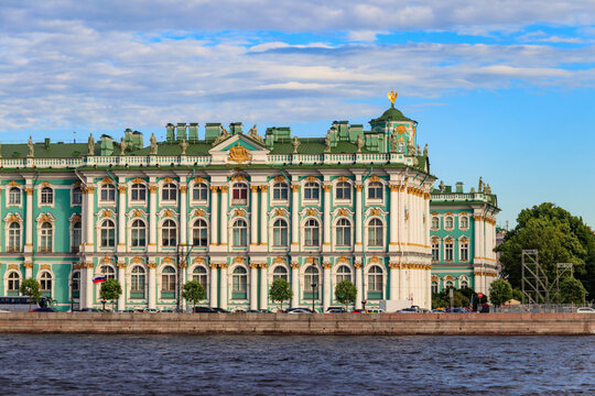 View of Winter Palace and the Neva river in St. Petersburg, Russia
