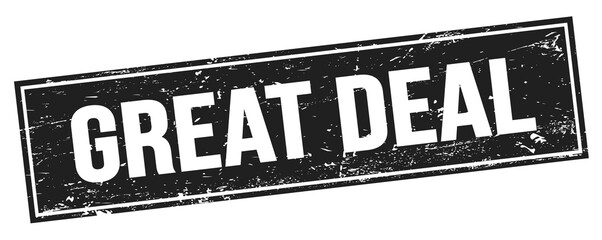 GREAT DEAL text on black grungy rectangle stamp.