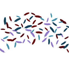 Colorful feathers. Prints of Colored feathers Design for Goods for Pets. Simple Pattern for Print, Logo or Poster. Vector Confetti Background.
