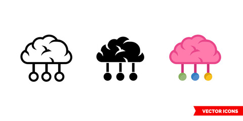 Categorization sorting classification icon of 3 types color, black and white, outline. Isolated vector sign symbol.