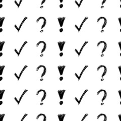 Seamless pattern with hand drawn symbols