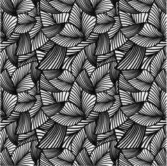 seamless monochrome pattern with leaves