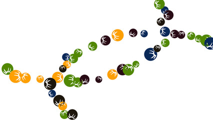 Cute Floral Pattern with Simple Stylized Berries for Greeting Card or Poster. Naive Daisy Berries in Primitive Style. Vector Background for Spring or Summer Design.
