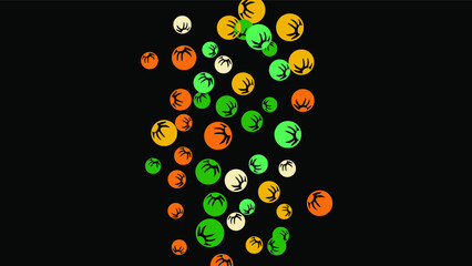 Cute Floral Pattern with Simple Stylized Berries for Greeting Card or Poster. Naive Daisy Berries in Primitive Style. Vector Background for Spring or Summer Design.
