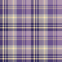 Seamless pattern in positive violet and light yellow colors for plaid, fabric, textile, clothes, tablecloth and other things. Vector image.