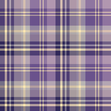 Seamless pattern in positive violet and light yellow colors for plaid, fabric, textile, clothes, tablecloth and other things. Vector image.