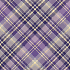 Seamless pattern in positive violet and light yellow colors for plaid, fabric, textile, clothes, tablecloth and other things. Vector image. 2