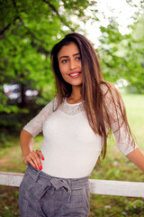 Fototapeta premium woman in the park close up