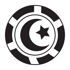 Symbol of Islam the crescent moon and star flat icon for apps and websites