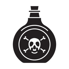 Obraz premium Flat vector icon poison bottle or poisonous chemicals with crossbones for apps or websites