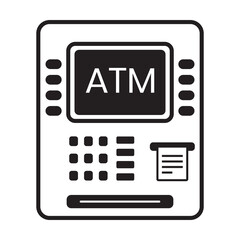 Automated Teller Machine (ATM) icon with print out paper