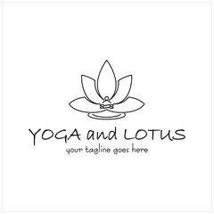 Beauty Lotus Flower and Yoga for  Spa or Yoga Logo Design Inspiration