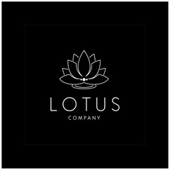 Beauty Lotus Flower with Black Background for Salon or Spa Logo Design Inspiration