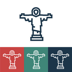 Linear vector icon with holy man