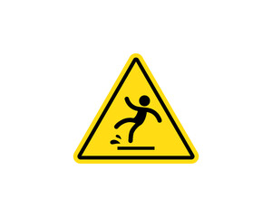 Wet floor warning sign. Vector on isolated white background. EPS 10