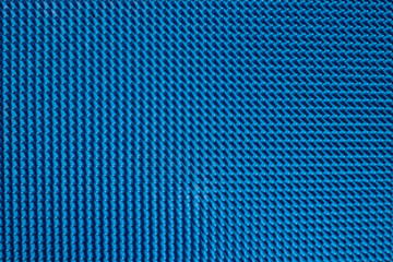 Blue orthopedic massage mat in the form of needles for children and adults.