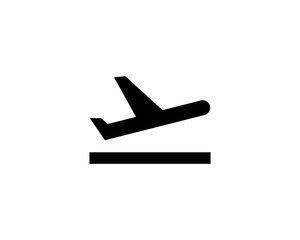 Flight takeoff icon. Plane symbol. Travel sign. Vector on isolated white background. EPS 10