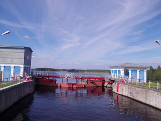 Fototapeta premium The white sea-Baltic canal, summer, gateways
