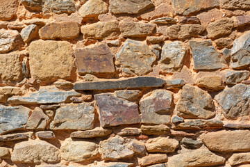 Architecture textures, detailed wall masonry schist and granite mix
