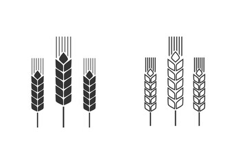 Spike line icon set. Agriculture, natural, harvest symbol illustration Vector