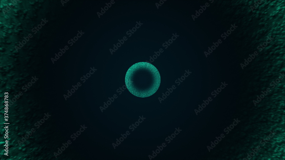 Poster computer generated concentric gaseous circles. 3d rendering of abstract background