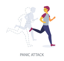 Fototapeta na wymiar Panic Attack concept on white background, flat design