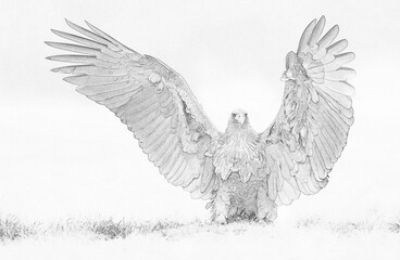 White tailed eagle (Haliaeetus albicilla) - sketch