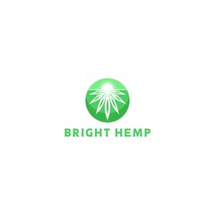 Bright Hemp Logo Design Vector