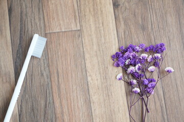 白い歯ブラシと背景