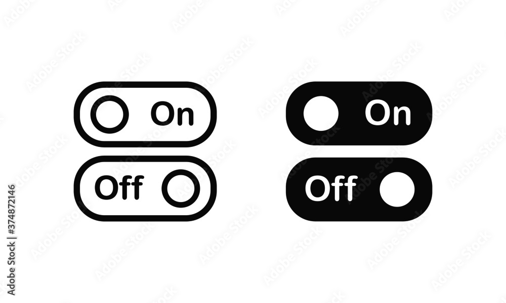 Aufkleber on and off icon. switch button vector symbol for web site and mobile app