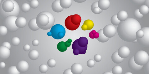 abstract 3D colorful balls on white background