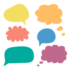 Speech bubble with Wow,Yes,No,Hello and Thank you marks. Cartoon balloon word design.Vector illustration.