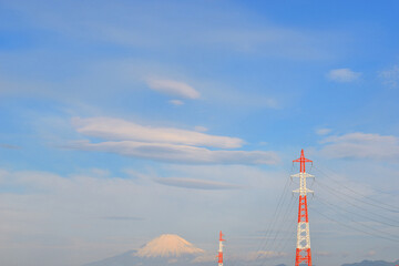 富士山上空を覆う雲