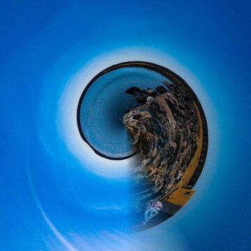 Digital Composite Image Of Blue Sea Against Sky