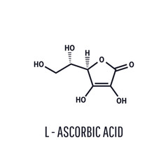 Structural chemical formula of vitamin C vector illustration isolated on white background