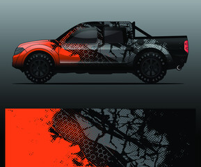 truck and vehicle Graphic vector. Racing background for vinyl wrap and decal