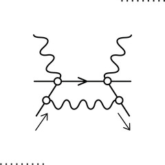 Feynman diagram vector icon in outline